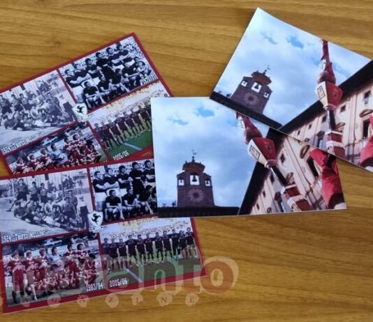 Cartoline celebrative e annullo filatelico per la lancia d’oro dedicata al centenario