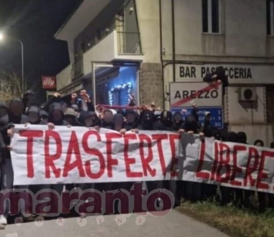 “Trasferte libere”, blitz dei perugini in città. Solidarietà della sud. Arezzo, sanzione di 700 euro