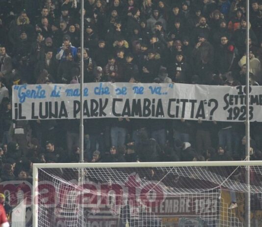 Striscione denigratorio, 500 euro di ammenda alla società. Pattarello squalificato per un turno