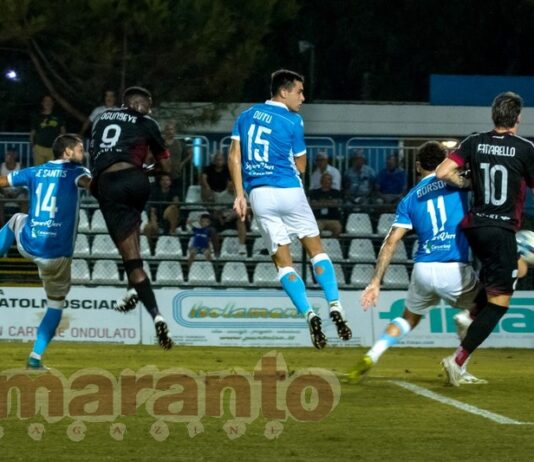 Serata con pochi lampi a Pineto. Il colpo di testa di Ogunseye unico rimpianto