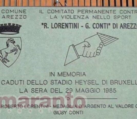 Quarant’anni dalla strage dell’Heysel. Arezzo in memoria delle sue vittime