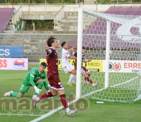 Un’altra vittoria in rimonta, l’Arezzo ribalta il Carpi e resta in vetta alla classifica. Finisce 3-1