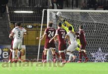 Riflessi super e un balzo potente per togliere la palla dall’incrocio. Venturi e una super parata