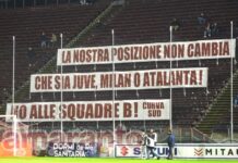 Protesta contro le squadre B, nessun passo indietro. I gruppi della sud disertano lo stadio