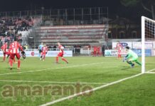 Tiro forte e preciso che s’infila nell’angolino lontano. Un gran bel gol griffato Tavernelli