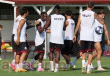 Prima amichevole contro una Rappresentativa locale. Il programma di lavoro della squadra